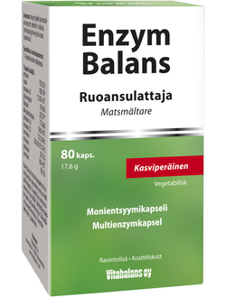 Фермент пищеварения от вздутия и метиоризма Enzym Balans Vitabalans (Финляндия, 80 капсул)