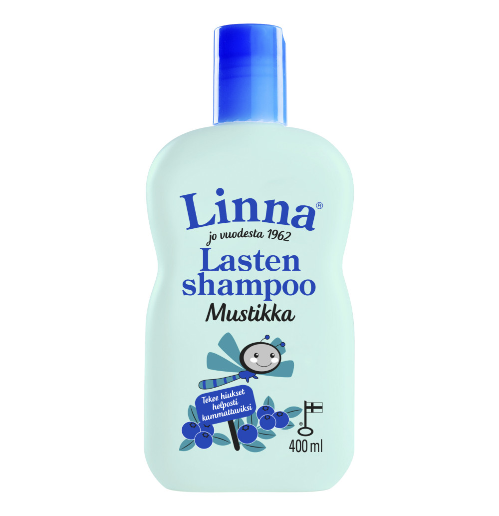 Детский шампунь Linna Lasten shampoo Mustikka (ФИНЛЯНДИЯ, 400 МЛ)