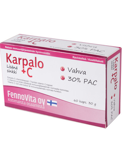 Fennovita Cranberry + цинк 60 капсул. Пищевая добавка Karpalo. (Финляндия)