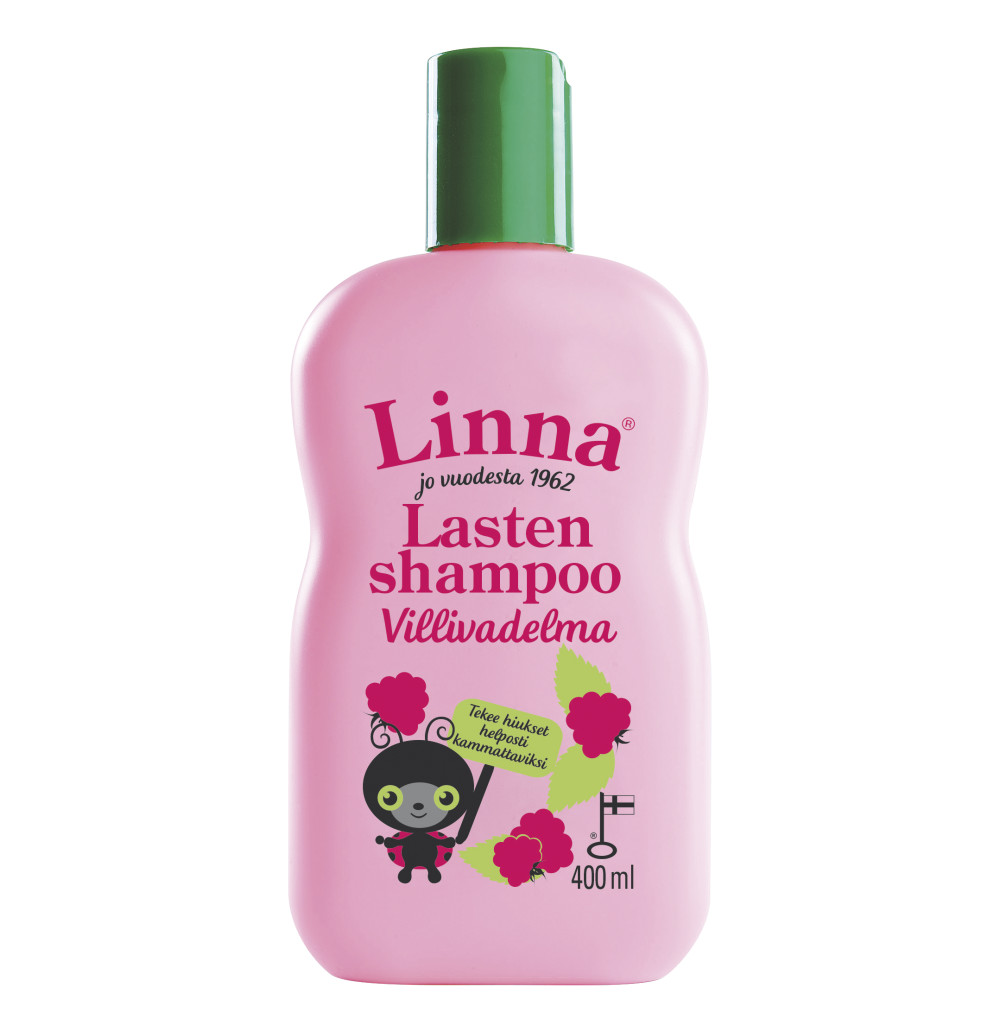 Детский шампунь Linna Lasten shampoo с ароматом дикой малины (ФИНЛЯНДИЯ, 400 МЛ)
