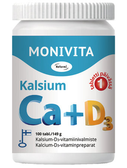 Витамины Monivita Kalsium Ca+ D3 (ФИНЛЯНДИЯ, 100 табл.)
