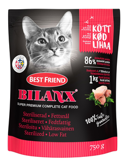 BILANX Sterelized Low Fat низкокалорийный корм для стерелизованных кошек (Дания, 750 г)