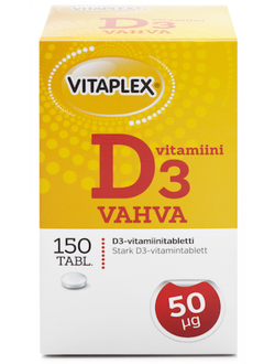 Витамины Vitaplex D-vitamiinit VAHVA 50 мкг 150 таблеток (Швеция)