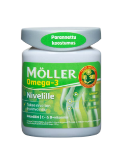 Витамины Moller Omega-3 Nivelille с имбирем и витамином Е для суставов (НОРВЕГИЯ, 76 капсул)