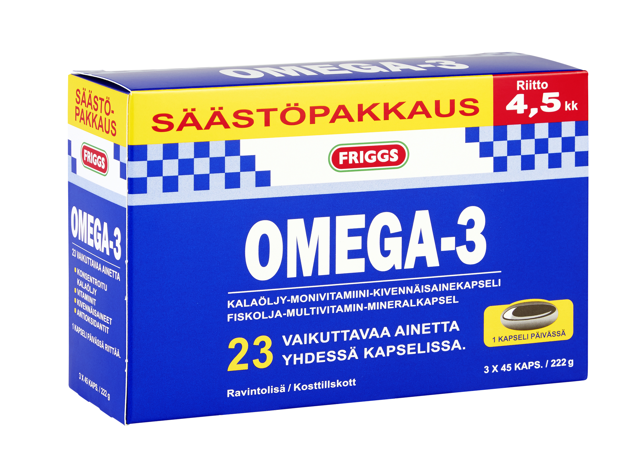 Витаминно-минеральный комплекс Friggs Omega-3 (ШВЕЙЦАРИЯ, 3x45 капсул)