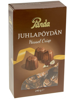 Шоколадные конфеты Panda juhlap?yd?n Hassel Crisp (фундук) (ФИНЛЯНДИЯ, 240 гр.)