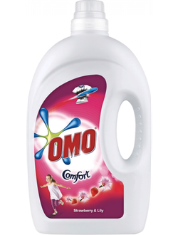 Жидкий стиральный порошок с кондиционером OMO Комфорт "Клубника и Лилия" для цветного белья (1л, Финляндия)