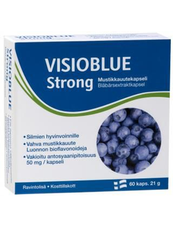 Витамины для глаз с черникой, Visioblue Strong, 60 капсул (Финляндия)