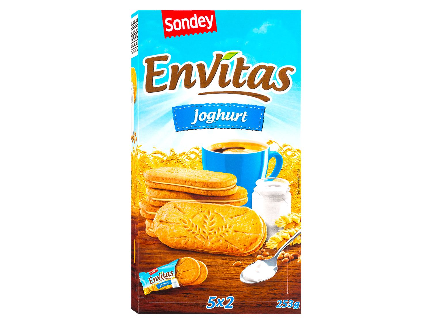 Печенье с йогуртной прослойкой Sondey Envitas (ГЕРМАНИЯ, 253 г)