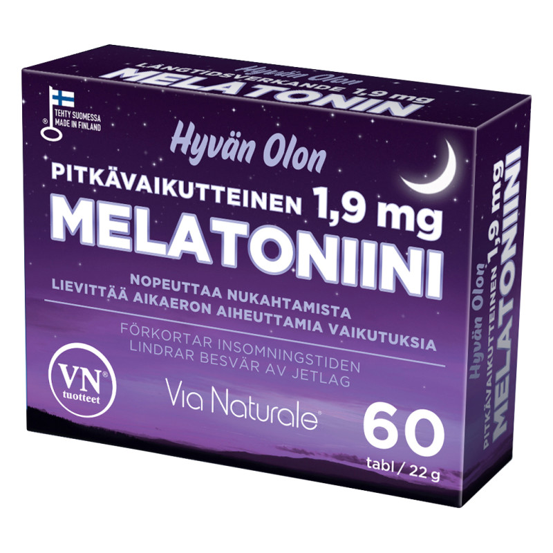 Мелатонин Hyvan Olon Melatoniini 1.9 mg (Финляндия, 60 табл.)