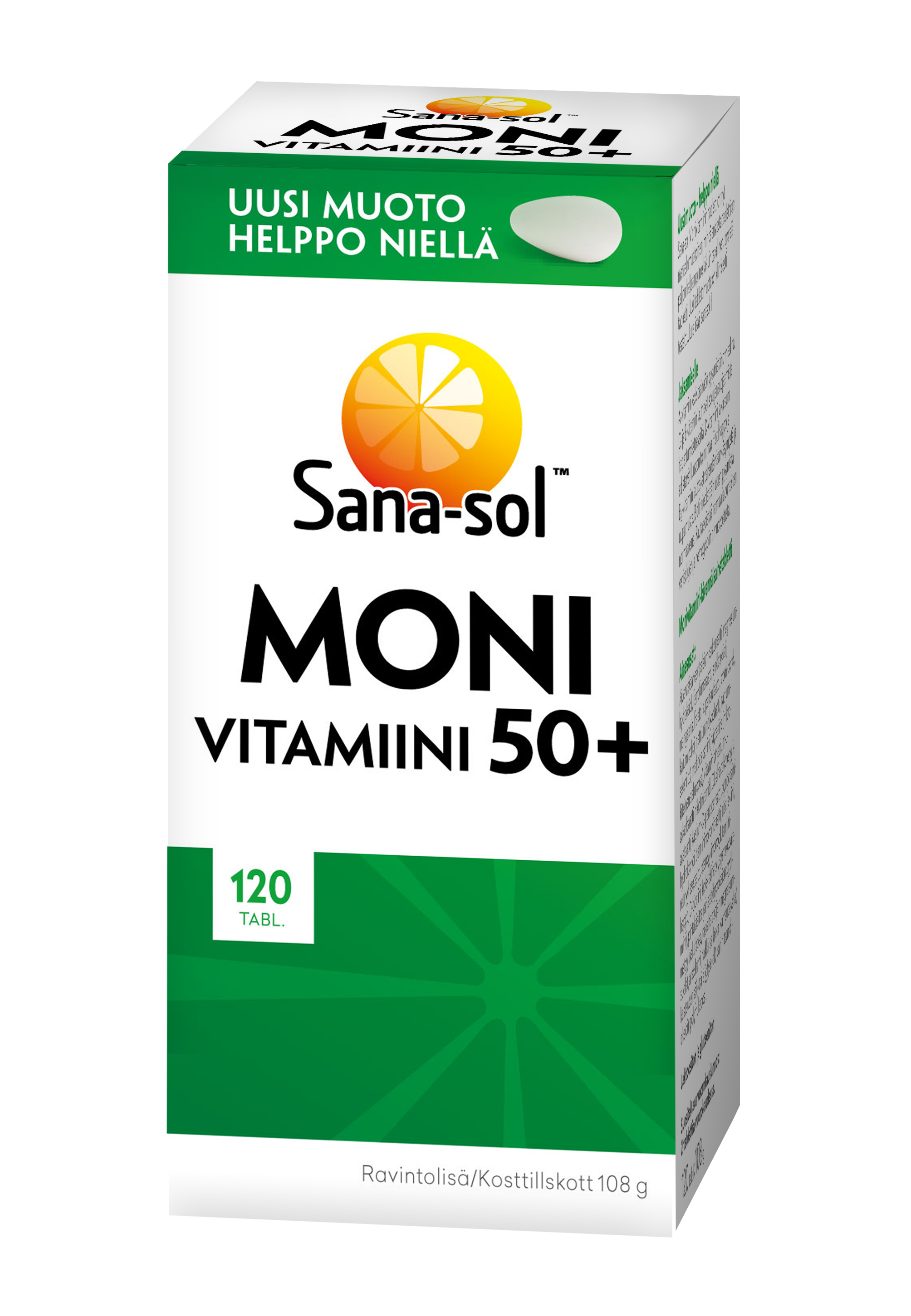 Мультивитамины Sana-Sol Moni vitamiini 50+ (ФИНЛЯНДИЯ, 120 таб)