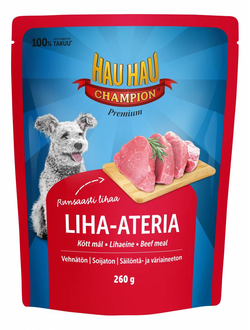 Корм для собак Hau-Hau liha-ateria говядина (Финляндия, 260 гр )