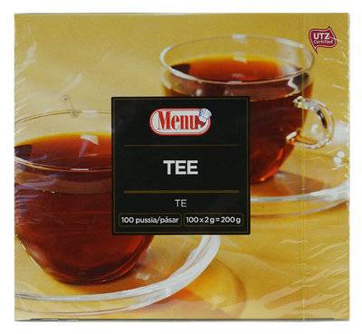 Чай в пакетиках черный MENU (Шри-Ланка, 100 шт)