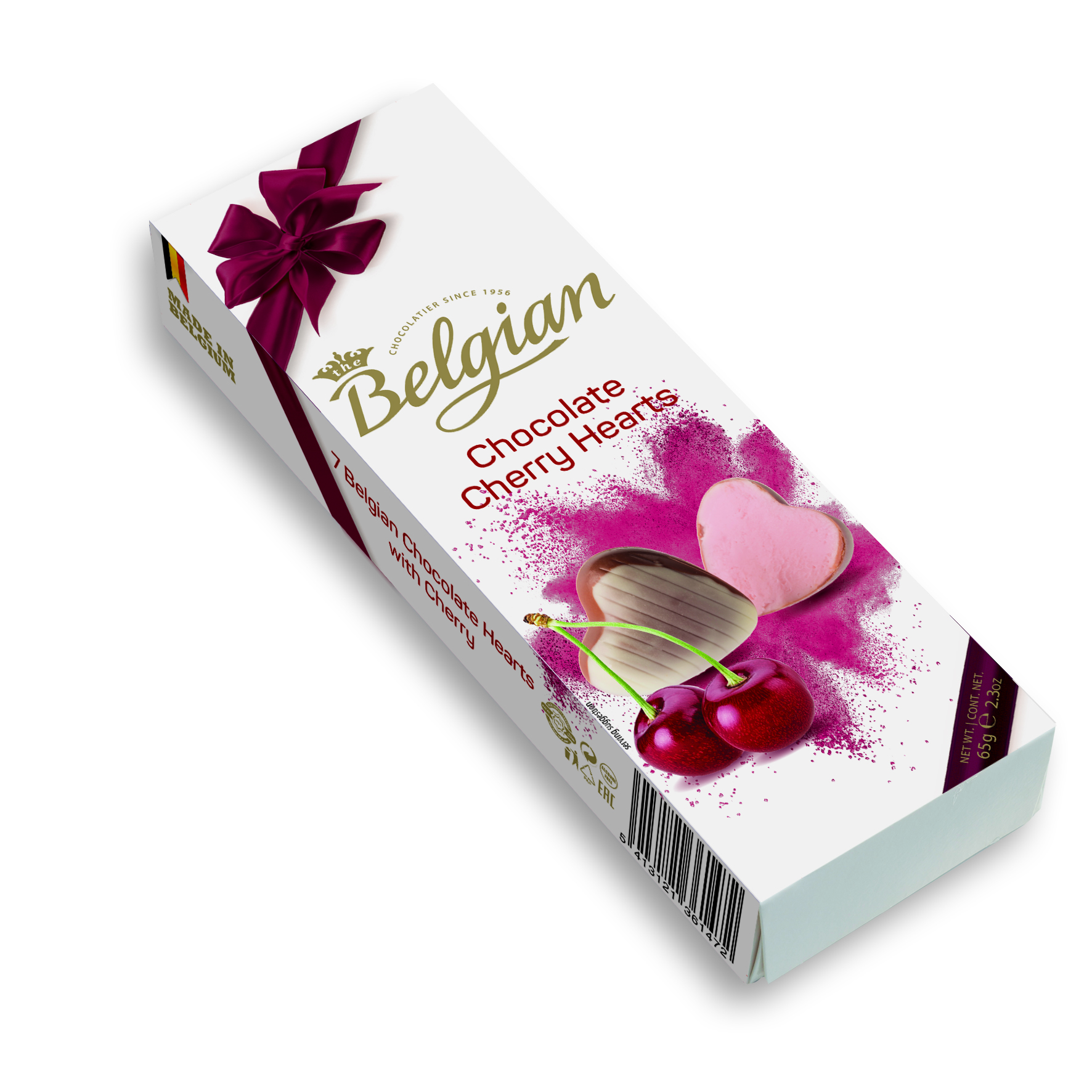 Конфеты шоколадные с вишневым наполнителем Belgian Chocolate Cherry Hearts (БЕЛЬГИЯ, 65 г)