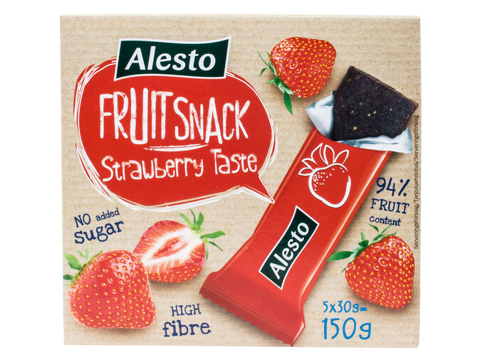 Фруктовый батончик с клубникой Alesto FRUIT SNACK Strawberry taste (ГЕРМАНИЯ, 5 шт Х 30 г)