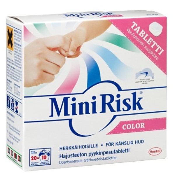 Таблетки для стирки цветного белья Mini Risk color tabletti (ШВЕЦИЯ, 20шт)