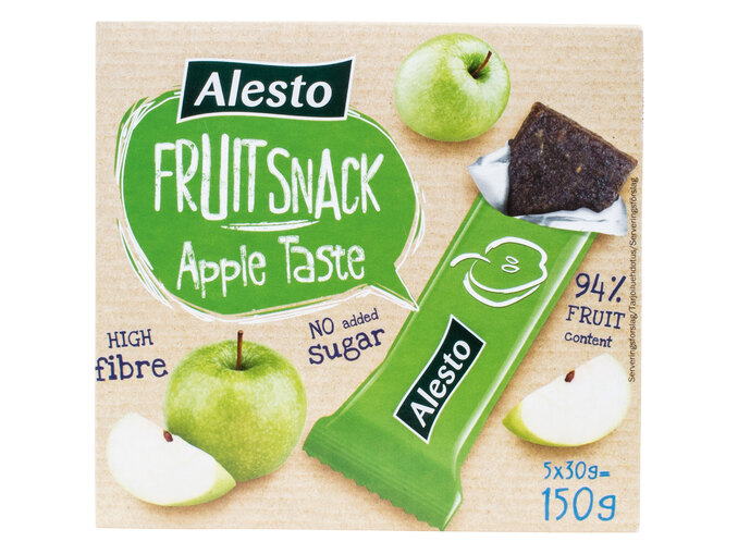 Фруктовый батончик с яблоком Alesto Fruit Snack Apple Taste (ГЕРМАНИЯ, 5 шт Х 30 г)