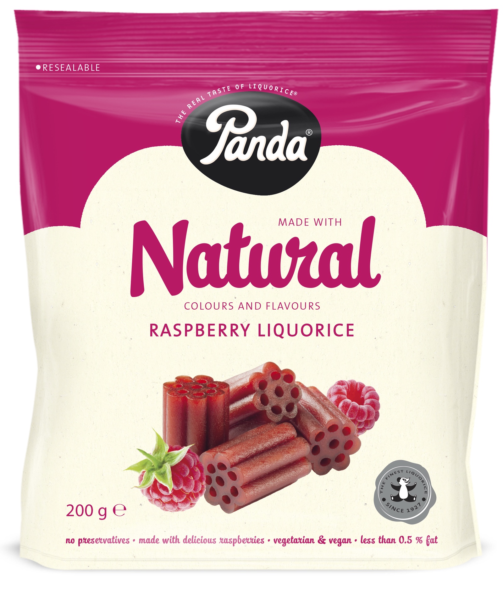 Лакричные конфеты со вкусом малины Panda (Финляндия, 200 гр)