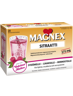 Magnex SITRAATTI 375 mg.Магнекс ЦИТРАТ питьевой порошок (20 ПАКЕТИКОВ)