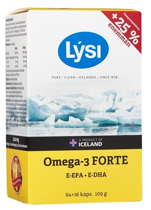 Витамины Lysi Omega-3 Forte (ИСЛАНДИЯ, 80 кап./109 г)