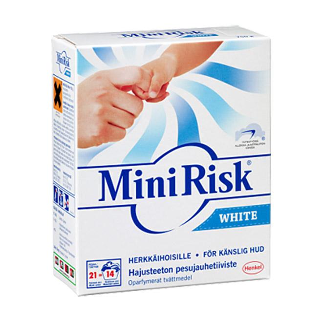 Стиральный гипоаллергенный порошок Mini Risk для белого (Швеция, 750 гр)