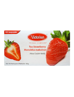 Чёрный чай Victorian Strawberry (клубника) - 100 пак. (Шри-Ланка)