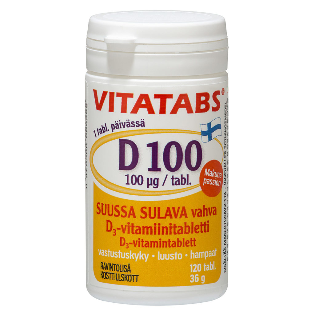 Витамин Д3 100 мг Vitatabs (Финляндия, 120 шт)