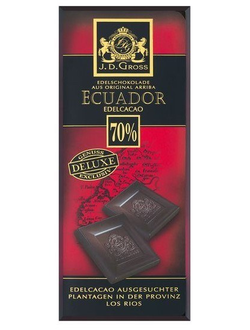 Шоколад J.D.GROSS ECUADOR 70% (Германия, 125г)