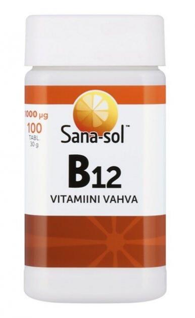 Витамин B12 Sana-Sol Vitamiini Vahva (Дания, 100 таб)