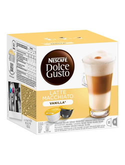 КОФЕ В КАПСУЛАХ DOLCE GUSTO latte macchiato vanilla (ВЕЛИКОБРИТАНИЯ, 16 капсул)