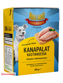 Корм для собак курица в соусе Hau-Hau Champion Kanapalat kastikkeessa (Финляндия, 375 гр.)