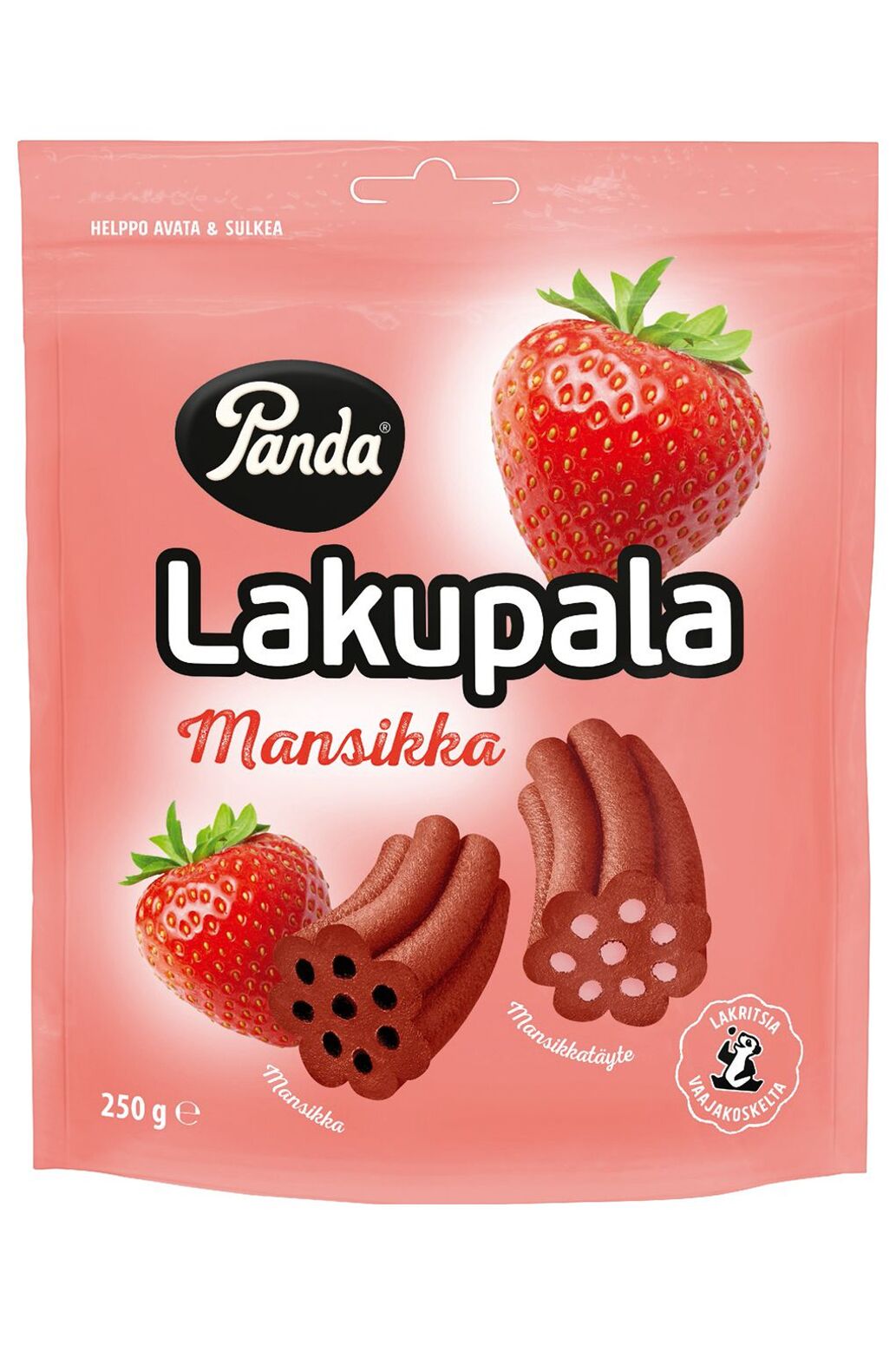 Конфеты лакричные со вкусом клубники  Panda Mansikka (ФИНЛЯНДИЯ, 250 гр) 